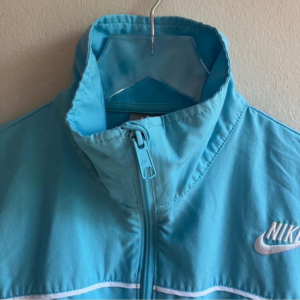 Nike Sportswear Bomber Jacket Size M Teal Full Zip Pockets Gym Spring Run Coat - Picture 5 of 11